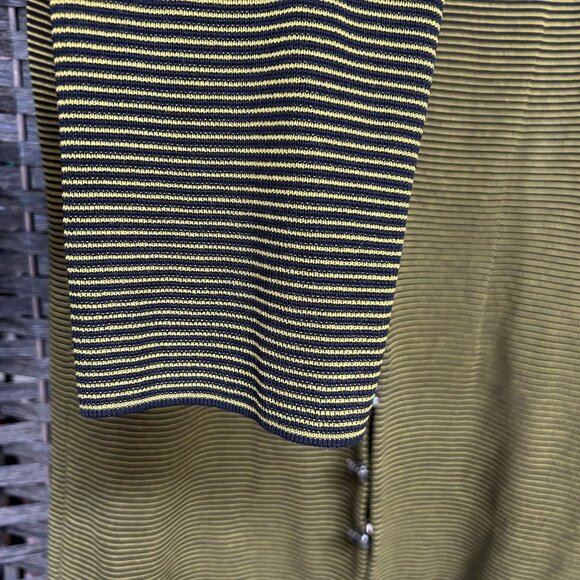 Exclusively Misook Womens Button Up Career Sweater Jacket Striped Green Size XS - Picture 7 of 9